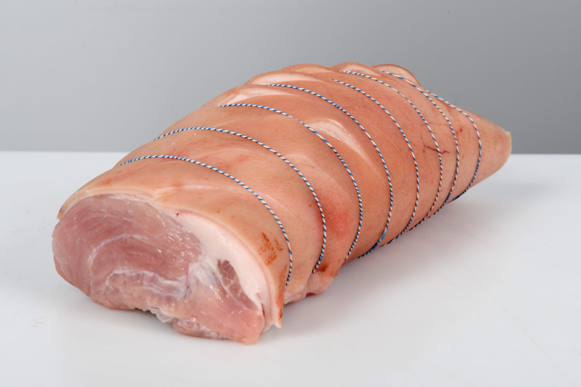 raw boneless pork leg joint