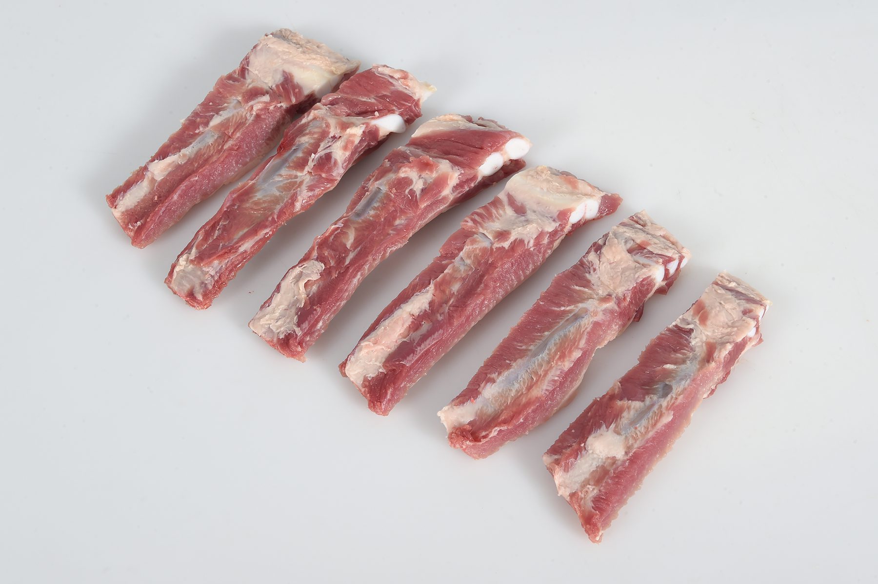 Raw Individual belly spare ribs