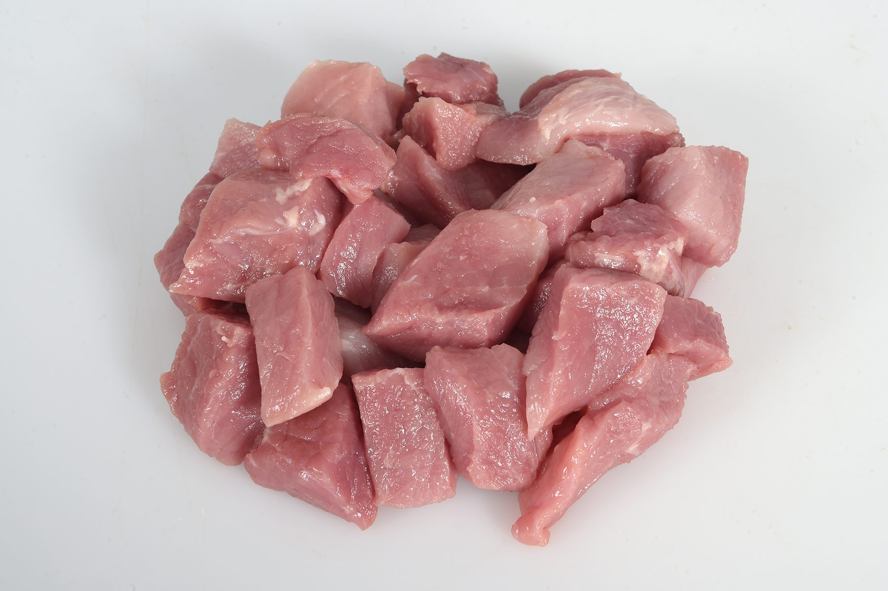 raw diced leg of pork