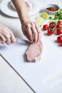 Preparing a pork loin steak