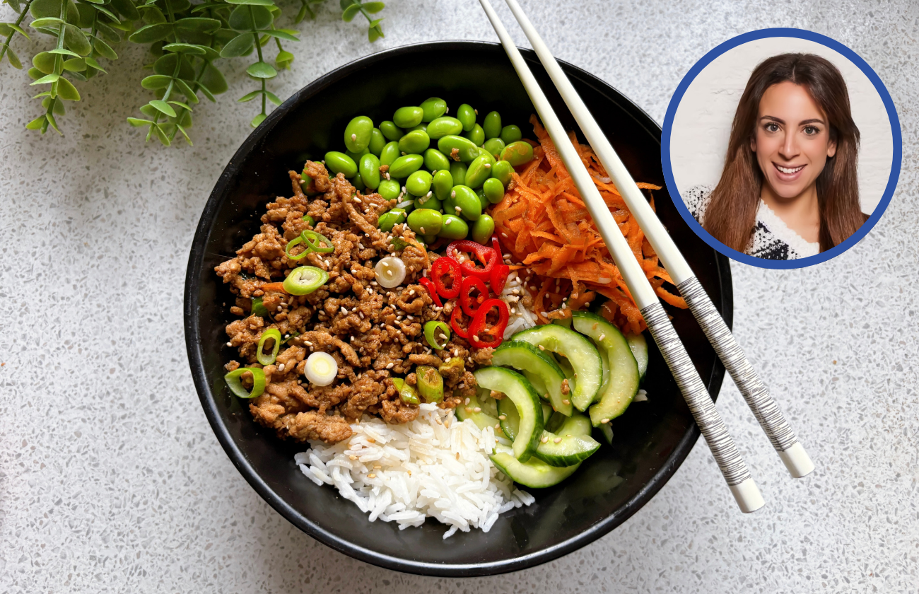 Sticky honey pork rice bowl