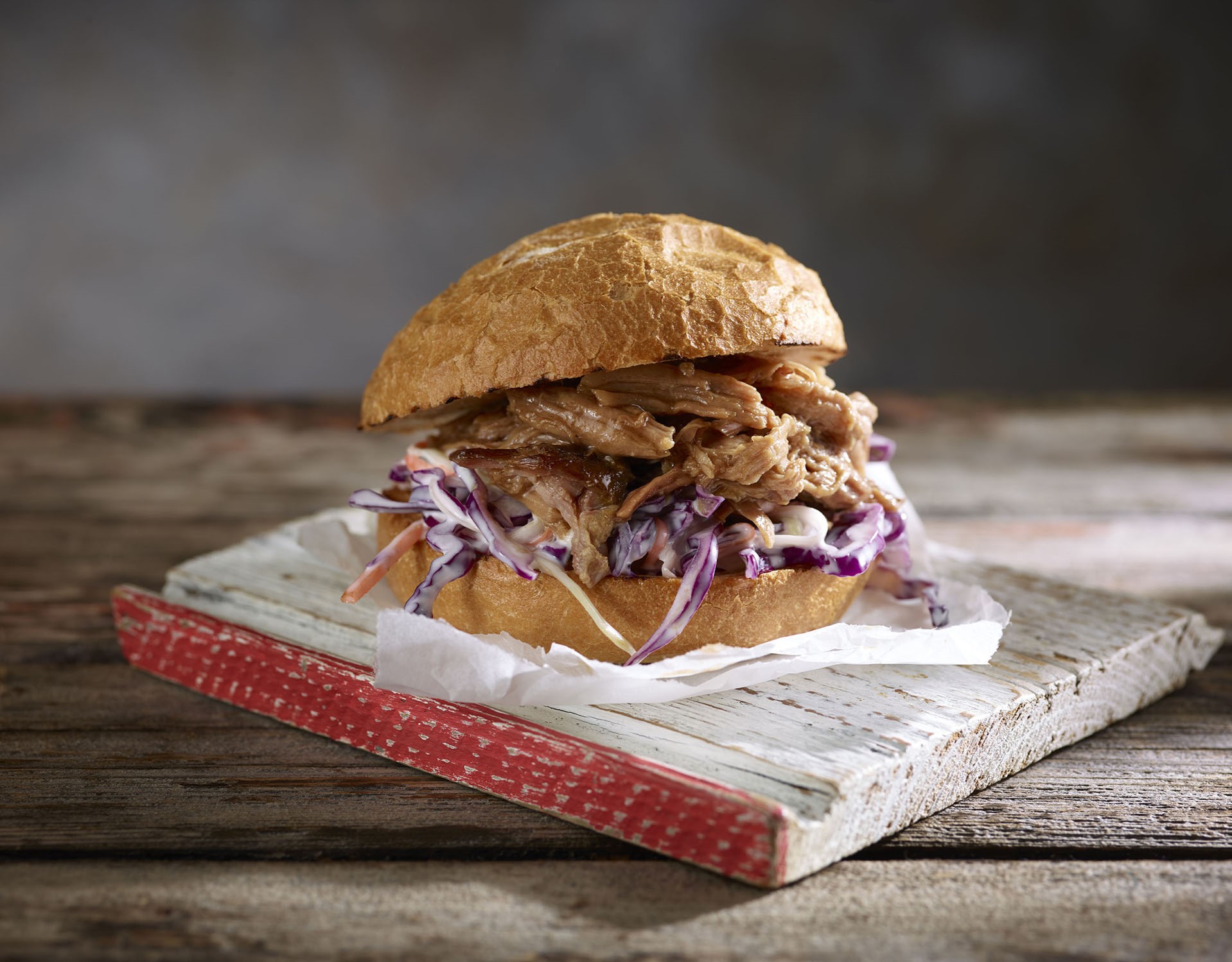 BBQ Pulled Pork Roll with coleslaw