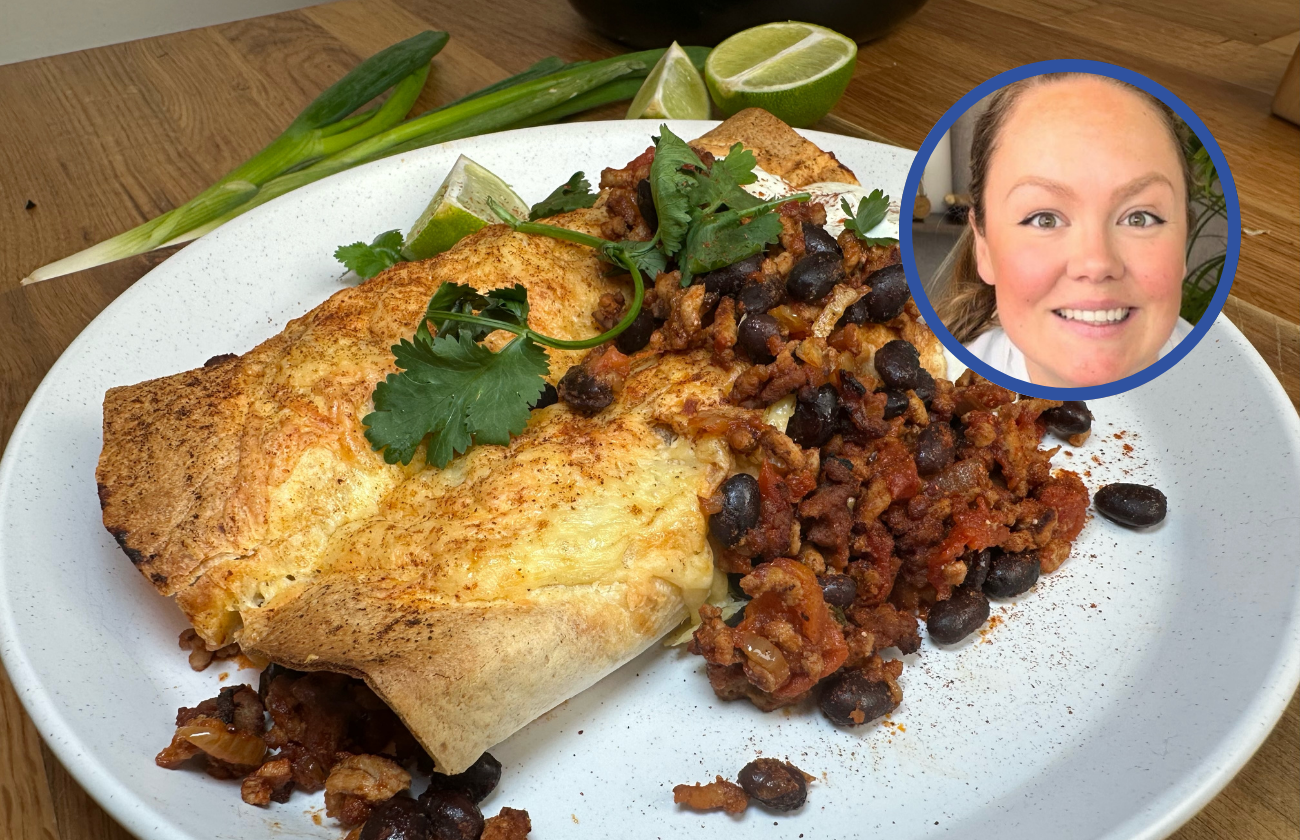 Smoky Chipotle Pork Enchiladas on a plate