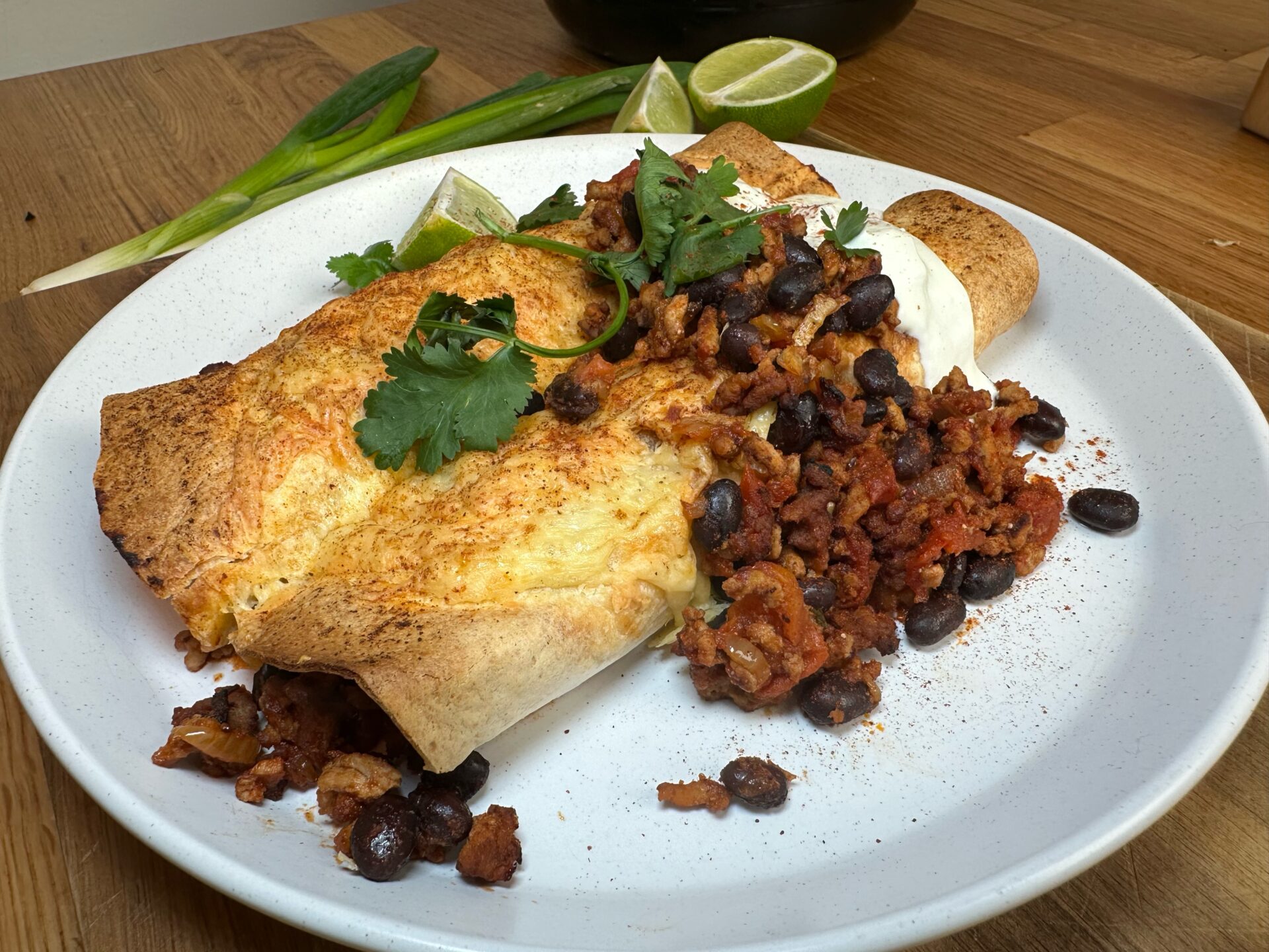 Smokey chipotle enchiladas on a plate